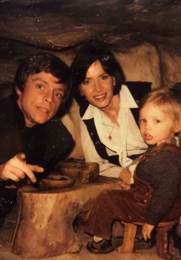 Mark Hamill, Marilou Hamill And Their Son Nathan On The Set Of \
